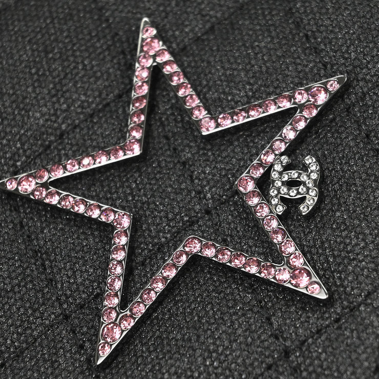 Chanel Gray Canvas Rhinestone Mademoiselle Lock Wallet on Chain WOC 166432