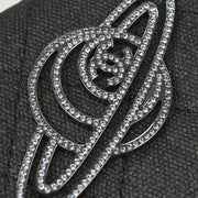 Chanel Gray Canvas Rhinestone Mademoiselle Lock Wallet on Chain WOC 166432