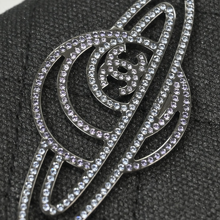 Chanel Gray Canvas Rhinestone Mademoiselle Lock Wallet on Chain WOC 166432