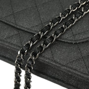 Chanel Gray Canvas Rhinestone Mademoiselle Lock Wallet on Chain WOC 166432