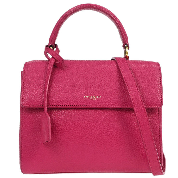 Saint Laurent Pink Leather Moujik 2way Handbag PTR355157.0614 166437