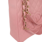 Chanel Pink Calfskin Petite Shopping Tote PST Chain Handbag 166447