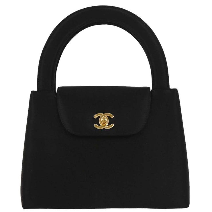 Chanel Black Satin Handbag 166502