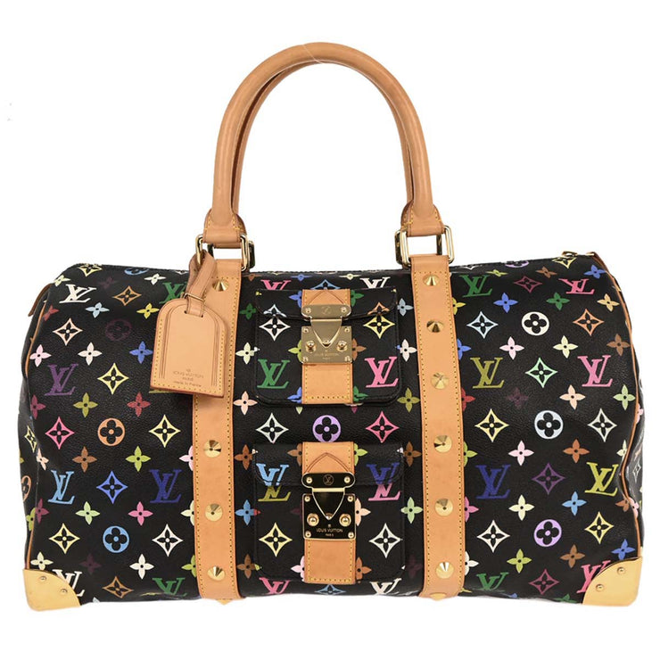 Louis Vuitton Black Monogram Multicolor Keepall 45 Handbag M92640 FL0033 166504