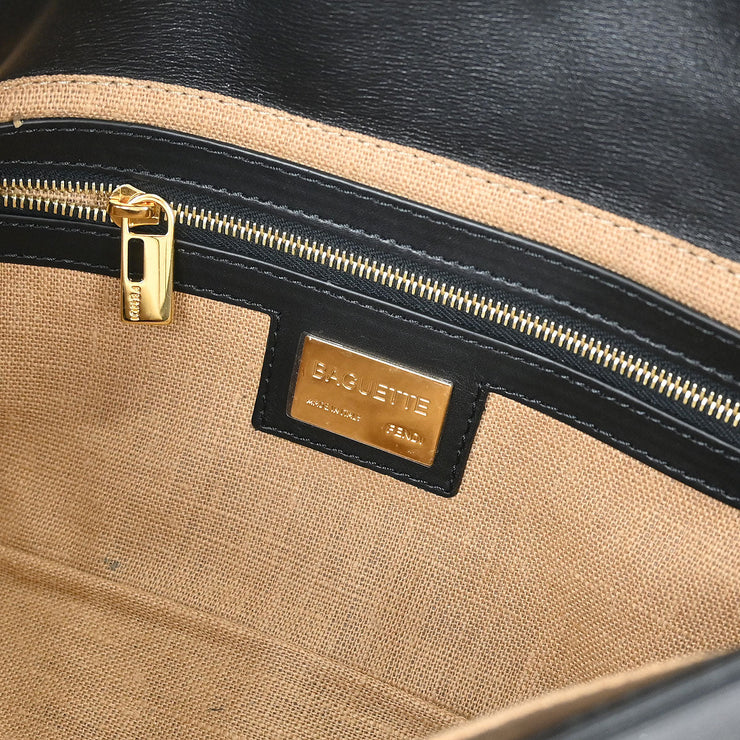 Fendi Black Leather Baguette Handbag 8BR600/D10/129/2579 166505
