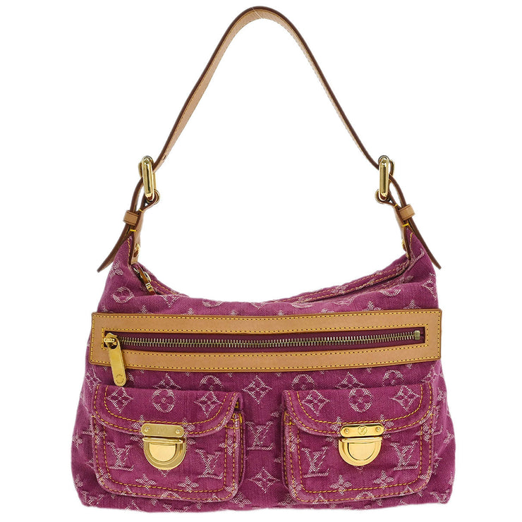 Louis Vuitton Pink Monogram Denim Baggy PM Shoulder Bag M95212 166510