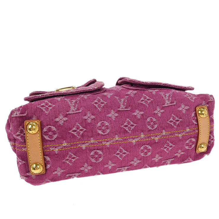 Louis Vuitton Pink Monogram Denim Baggy PM Shoulder Bag M95212 166510