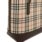 Burberry Beige Canvas Burberry Check Tote Handbag 166521