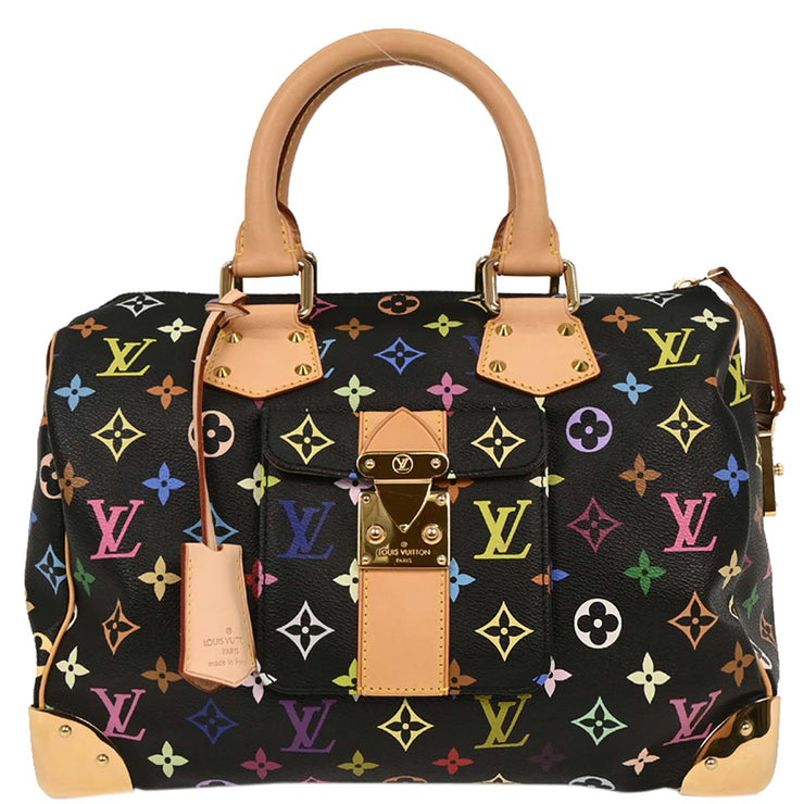Louis Vuitton Black Monogram Multicolor Speedy 30 Handbag M92642 SP1067 166528