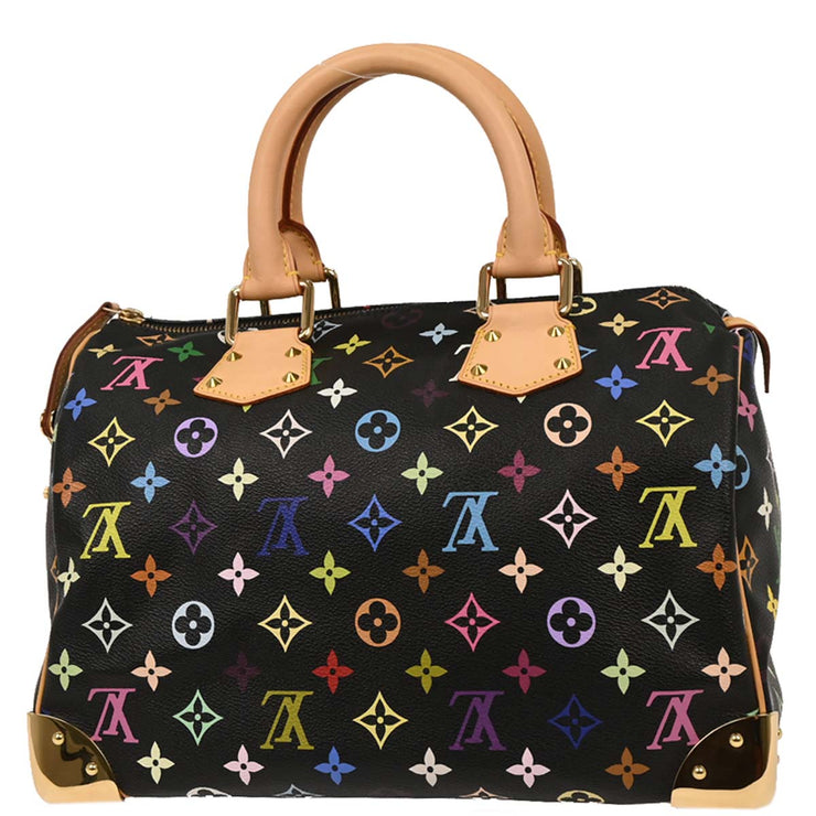 Louis Vuitton Black Monogram Multicolor Speedy 30 Handbag M92642 SP1067 166528