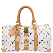 Louis Vuitton White Monogram Multicolor Keepall 45 Handbag M92641 FL0034 166529