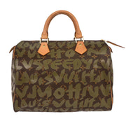 Louis Vuitton Khaki Monogram Graffiti Speedy 30 Handbag M92194 TH0051 166532