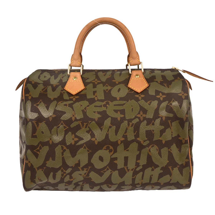 Louis Vuitton Khaki Monogram Graffiti Speedy 30 Handbag M92194 TH0051 166532