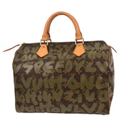 Louis Vuitton Khaki Monogram Graffiti Speedy 30 Handbag M92194 TH0051 166532