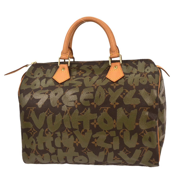 Louis Vuitton Khaki Monogram Graffiti Speedy 30 Handbag M92194 TH0051 166532