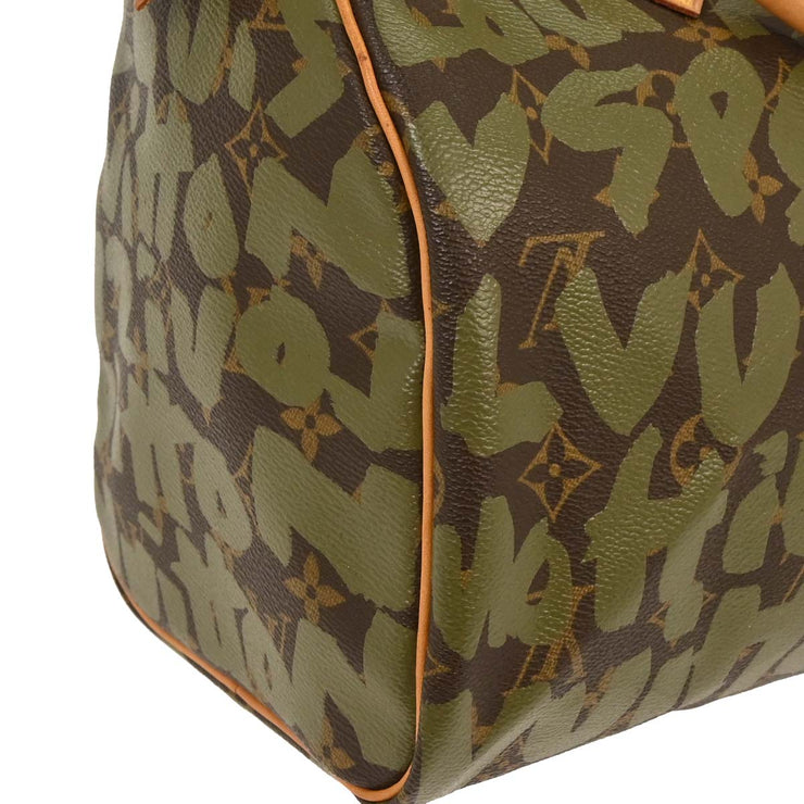 Louis Vuitton Khaki Monogram Graffiti Speedy 30 Handbag M92194 TH0051 166532