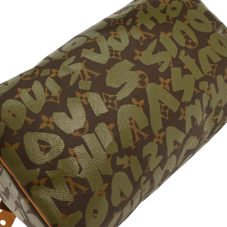 Louis Vuitton Khaki Monogram Graffiti Speedy 30 Handbag M92194 TH0051 166532