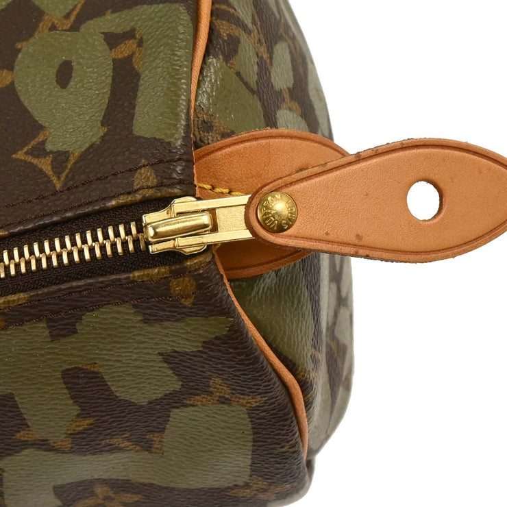 Louis Vuitton Khaki Monogram Graffiti Speedy 30 Handbag M92194 TH0051 166532