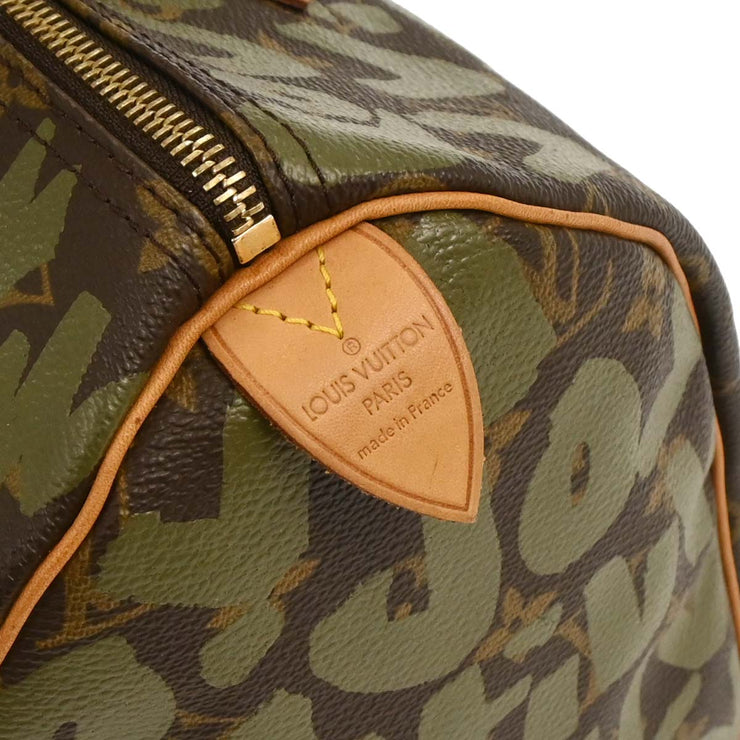 Louis Vuitton Khaki Monogram Graffiti Speedy 30 Handbag M92194 TH0051 166532