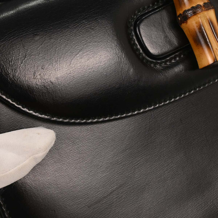 Gucci Black Bamboo Handbag 000-2113-0633 166546