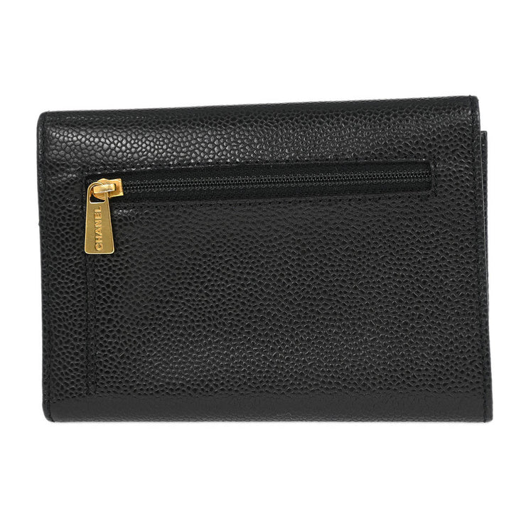 Chanel Black Calfskin Trifold Wallet 166560