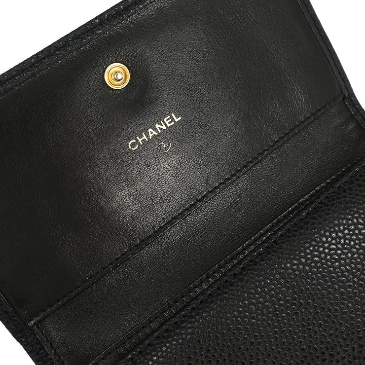 Chanel Black Calfskin Trifold Wallet 166560