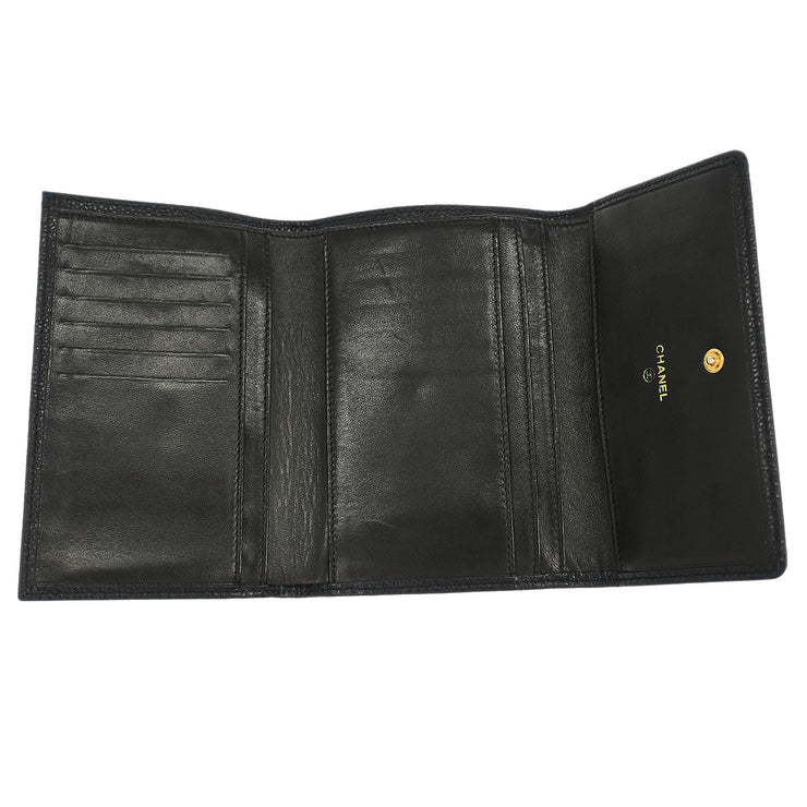 Chanel Black Calfskin Trifold Wallet 166560