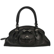 Christian Dior Black Leather My Dior Frame Bowling Handbag 01-RU-1026 166561