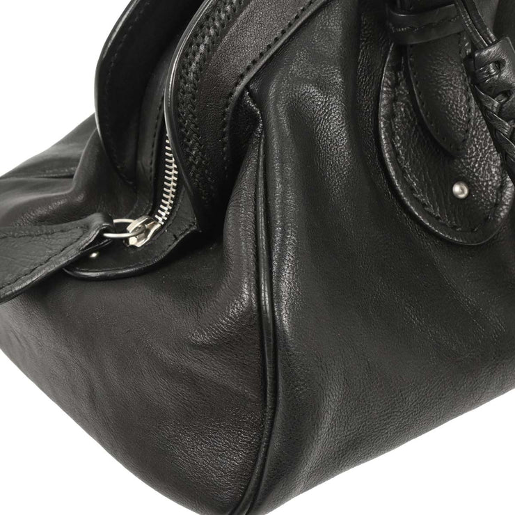 Christian Dior Black Leather My Dior Frame Bowling Handbag 01-RU-1026 166561