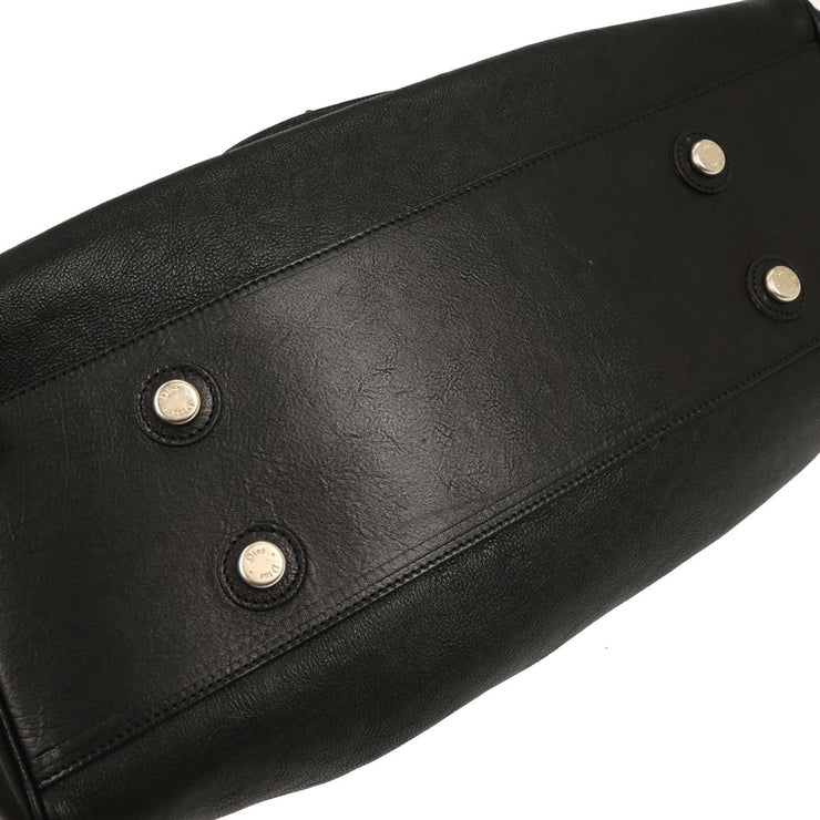 Christian Dior Black Leather My Dior Frame Bowling Handbag 01-RU-1026 166561