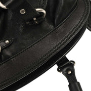 Christian Dior Black Leather My Dior Frame Bowling Handbag 01-RU-1026 166561