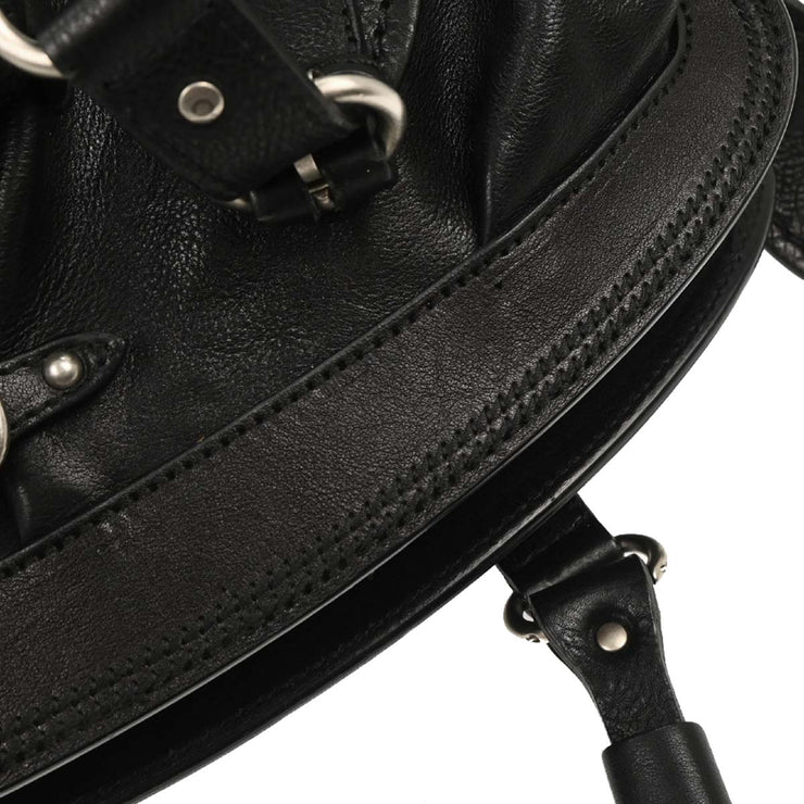 Christian Dior Black Leather My Dior Frame Bowling Handbag 01-RU-1026 166561