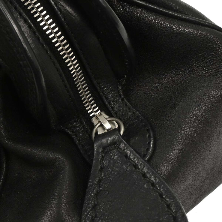 Christian Dior Black Leather My Dior Frame Bowling Handbag 01-RU-1026 166561