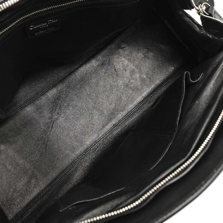 Christian Dior Black Leather My Dior Frame Bowling Handbag 01-RU-1026 166561