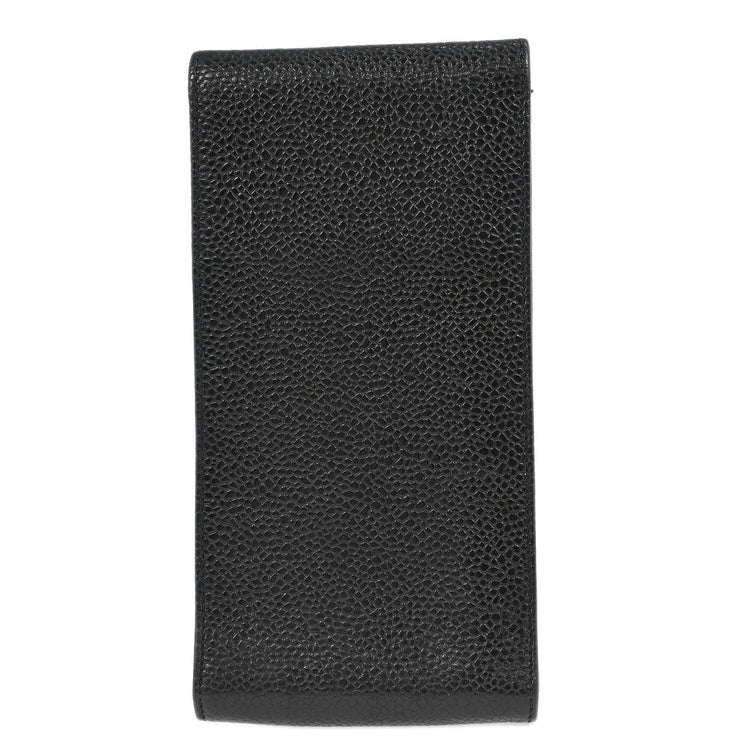 Chanel Black Calfskin Timeless Sunglasses Case Small Good 166562