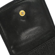 Chanel Black Calfskin Timeless Sunglasses Case Small Good 166562