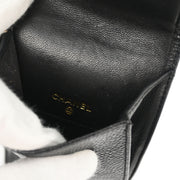 Chanel Black Calfskin Timeless Sunglasses Case Small Good 166562