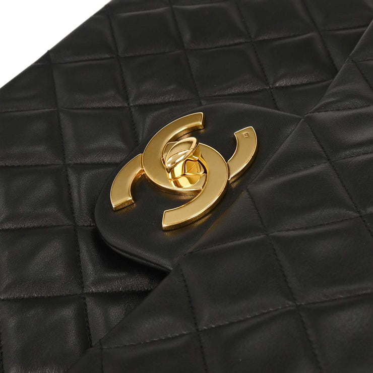 Chanel Black Lambskin Maxi Classic Flap Shoulder Bag 166570