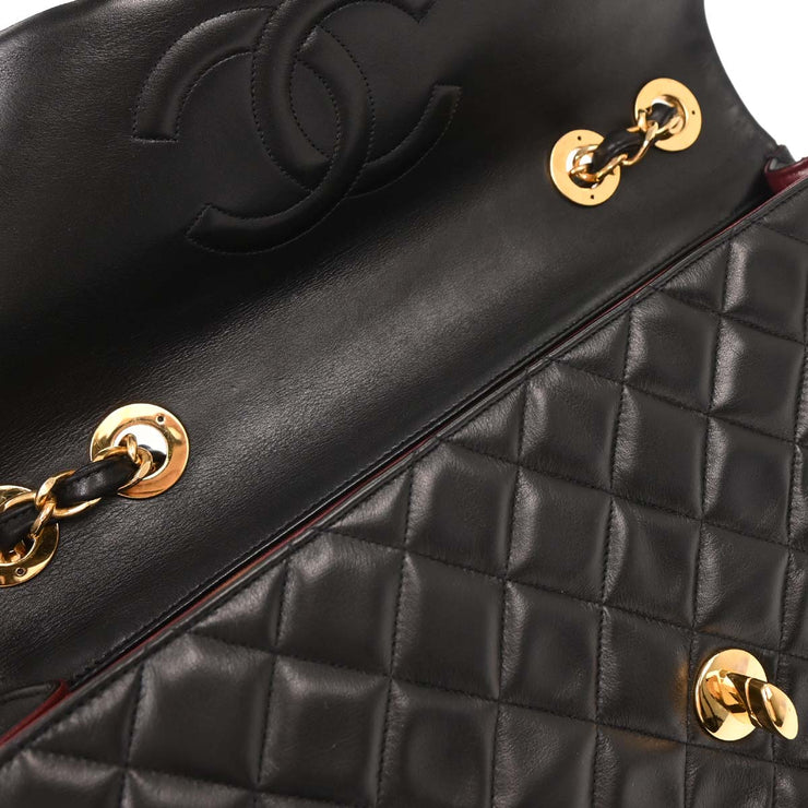 Chanel Black Lambskin Maxi Classic Flap Shoulder Bag 166570