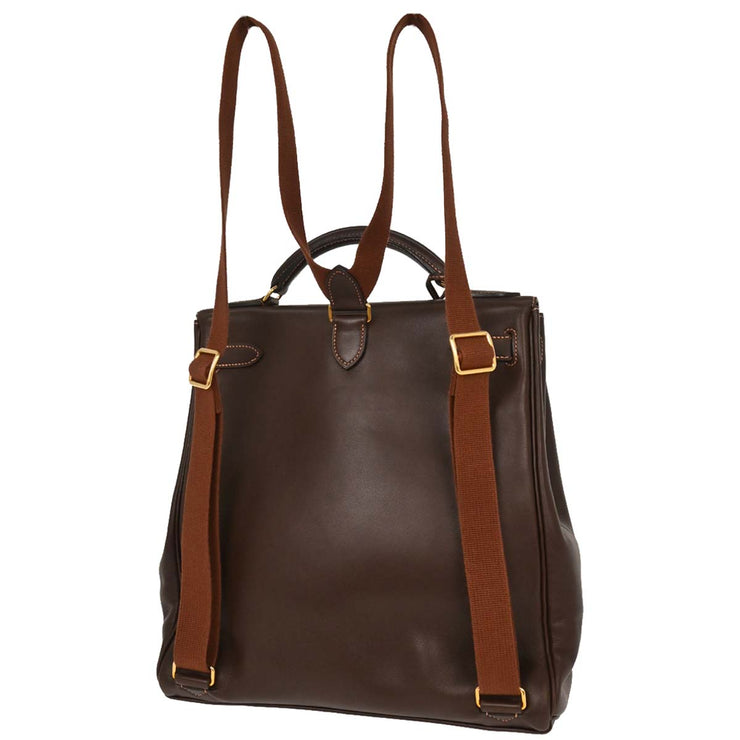 Hermes Havane Gulliver Kelly A Dos GM Backpack  Square:E N13 166576