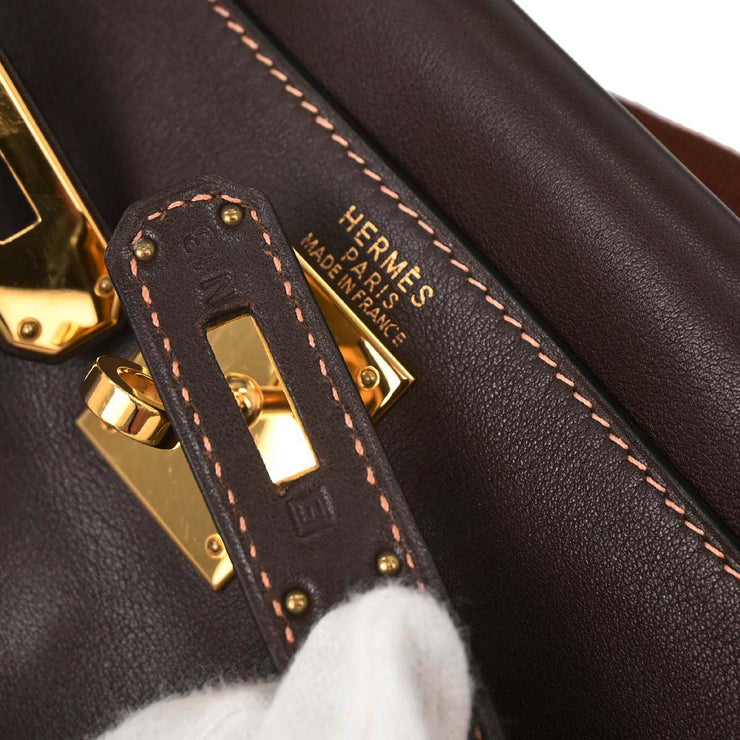Hermes Havane Gulliver Kelly A Dos GM Backpack  Square:E N13 166576
