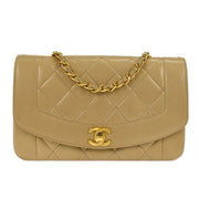 Chanel Beige Lambskin Small Diana Shoulder Bag 166577