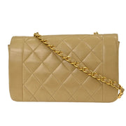 Chanel Beige Lambskin Small Diana Shoulder Bag 166577