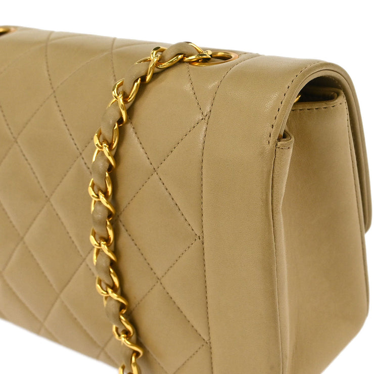 Chanel Beige Lambskin Small Diana Shoulder Bag 166577