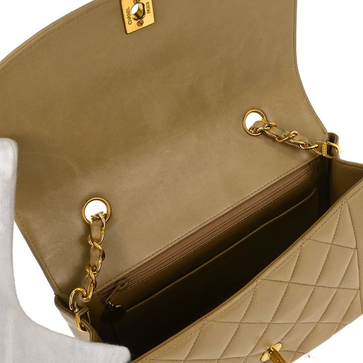 Chanel Beige Lambskin Small Diana Shoulder Bag 166577