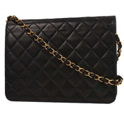 Chanel Black Lambskin Turnlock Small Half Flap Shoulder Bag 166578