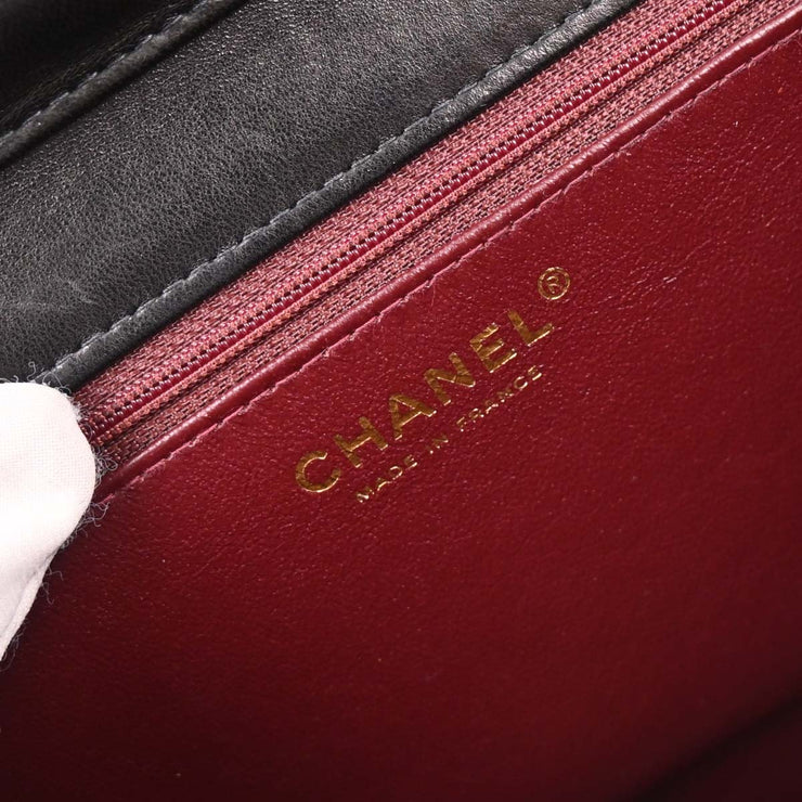 Chanel Black Lambskin Turnlock Small Half Flap Shoulder Bag 166578