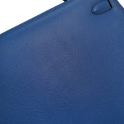 Hermes Blue France Courchevel Kelly 32 Sellier Handbag  Z 22 166579