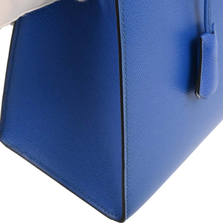 Hermes Blue France Courchevel Kelly 32 Sellier Handbag  Z 22 166579