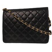 Chanel Black Lambskin Turnlock Small Half Flap Shoulder Bag 166582